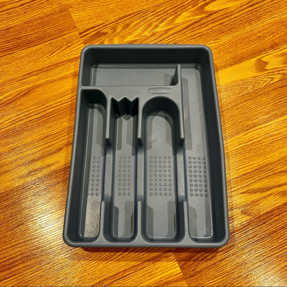 Vintage 1990s Rubbermaid Silverware Tray Cornflower Blue